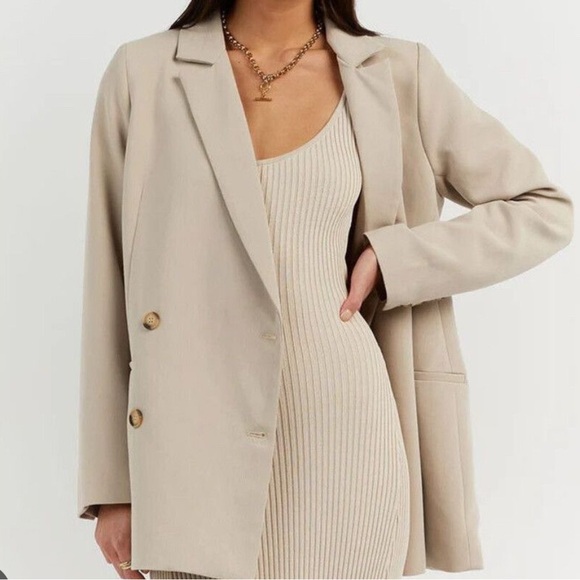 DISSH Jackets & Blazers - DISSH Australia Women's Tan Double-Breasted Oversized Blazer